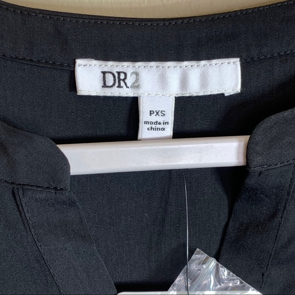 DR2 Daniel Rainn Black Satin Split Neck Blouse NWT - Picture 10 of 11